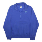 NIKE Mens Blue 1/4 Zip Sweatshirt S Cotton Blend Lightweight Pullover