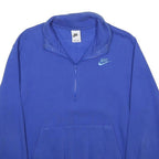 NIKE Mens Blue 1/4 Zip Sweatshirt S Cotton Blend Lightweight Pullover