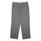DICKIES Mens Regular Grey Cotton Blend Trousers W36 L32 Workwear Zip Closure