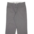 DICKIES Mens Regular Grey Cotton Blend Trousers W36 L32 Workwear Zip Closure