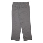 DICKIES Mens Regular Grey Cotton Blend Trousers W36 L32 Workwear Zip Closure
