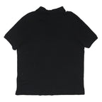 TOMMY HILFIGER Mens Black Short Sleeve Plain Polo Shirt L Classic Fit Logo