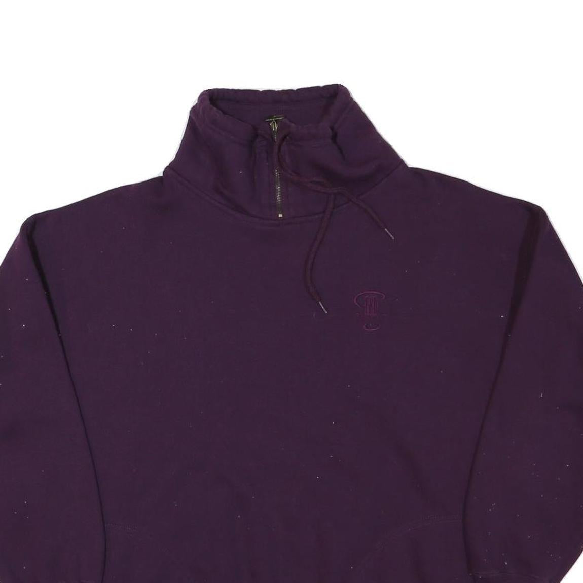PRO SPIRIT Mens Purple Quarter Zip Sweatshirt M Cotton Blend Casual Pullover