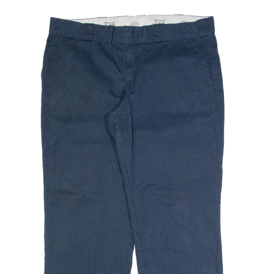 DICKIES 774 Workwear Mens Trousers Blue Regular Straight W36 L32