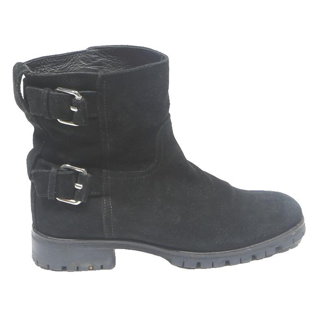 MASSIMO DUTTI Womens Black Suede Ankle Boots UK 6 Stylish Chunky Heel Casual