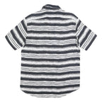 MICHAEL KORS Mens Black & White Striped Linen Shirt M Casual Smart Summer