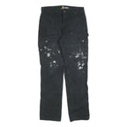 CARHARTT Mens Jeans Black Relaxed Cargo Denim W33 L34 Workwear Durable