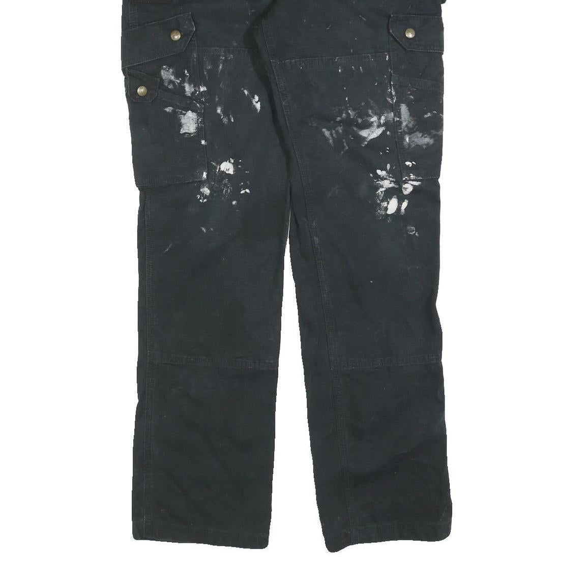 CARHARTT Mens Jeans Black Relaxed Cargo Denim W33 L34 Workwear Durable