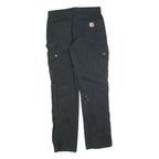 CARHARTT Mens Jeans Black Relaxed Cargo Denim W33 L34 Workwear Durable