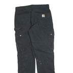 CARHARTT Mens Jeans Black Relaxed Cargo Denim W33 L34 Workwear Durable
