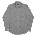 RALPH LAUREN Mens Black & White Check Shirt L Classic Fit Cotton Button-Down