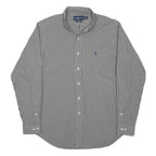 RALPH LAUREN Mens Black & White Check Shirt L Classic Fit Cotton Button-Down