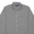 RALPH LAUREN Mens Black & White Check Shirt L Classic Fit Cotton Button-Down