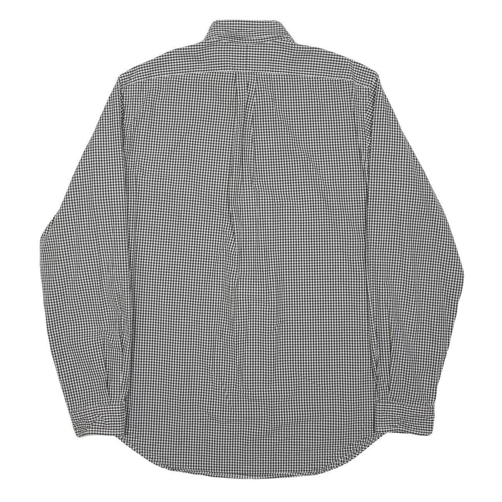 RALPH LAUREN Mens Black & White Check Shirt L Classic Fit Cotton Button-Down