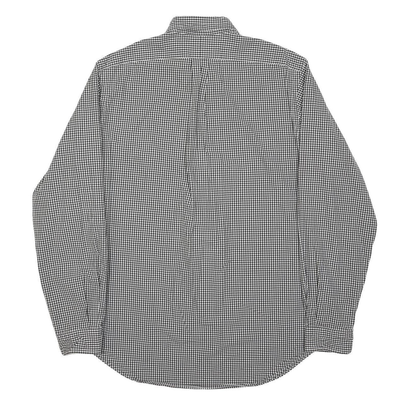 RALPH LAUREN Mens Black & White Check Shirt L Classic Fit Cotton Button-Down