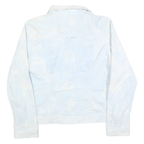 CHAPS Womens Blue White Tie Dye Cotton Denim Jacket L Button Closure