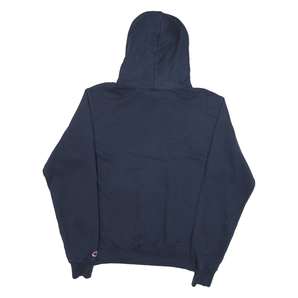 CHAMPION Mens Navy Blue Flexport Network Pullover Hoodie S Cotton Blend