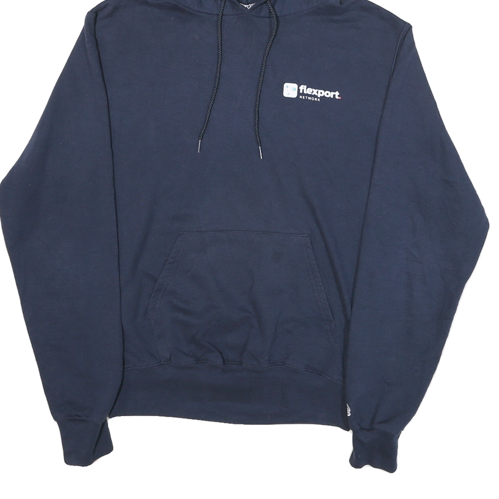 CHAMPION Mens Navy Blue Flexport Network Pullover Hoodie S Cotton Blend