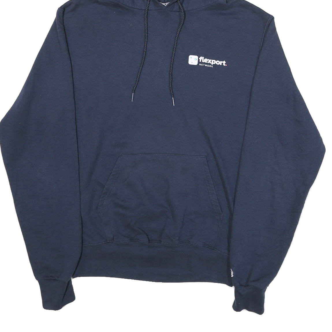 CHAMPION Mens Navy Blue Flexport Network Pullover Hoodie S Cotton Blend
