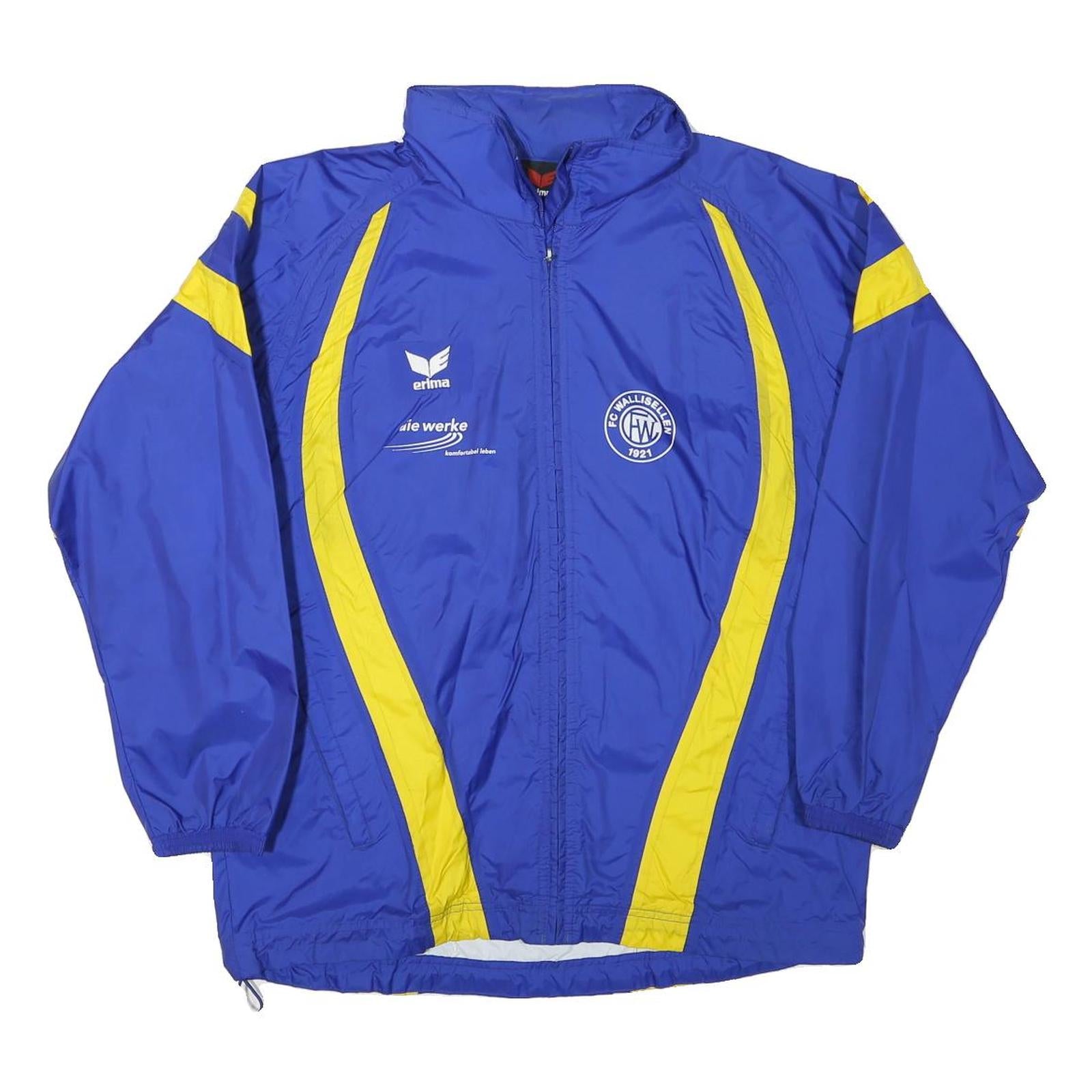 ERIMA Mens Blue & Yellow Zip Jacket M Polyester Blend Sports FC Wallisellen 1921