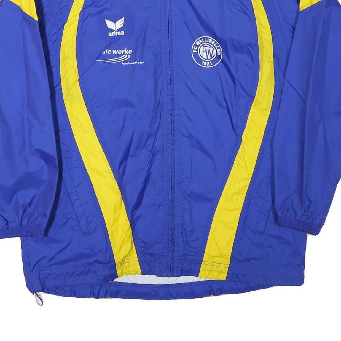 ERIMA Mens Blue & Yellow Zip Jacket M Polyester Blend Sports FC Wallisellen 1921