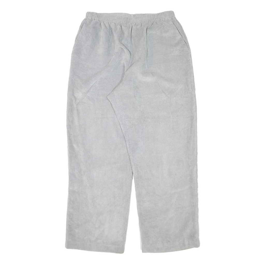 ALFRED DUNNER Womens Cotton Blend Relaxed Light Grey Straight Leg Trousers W28