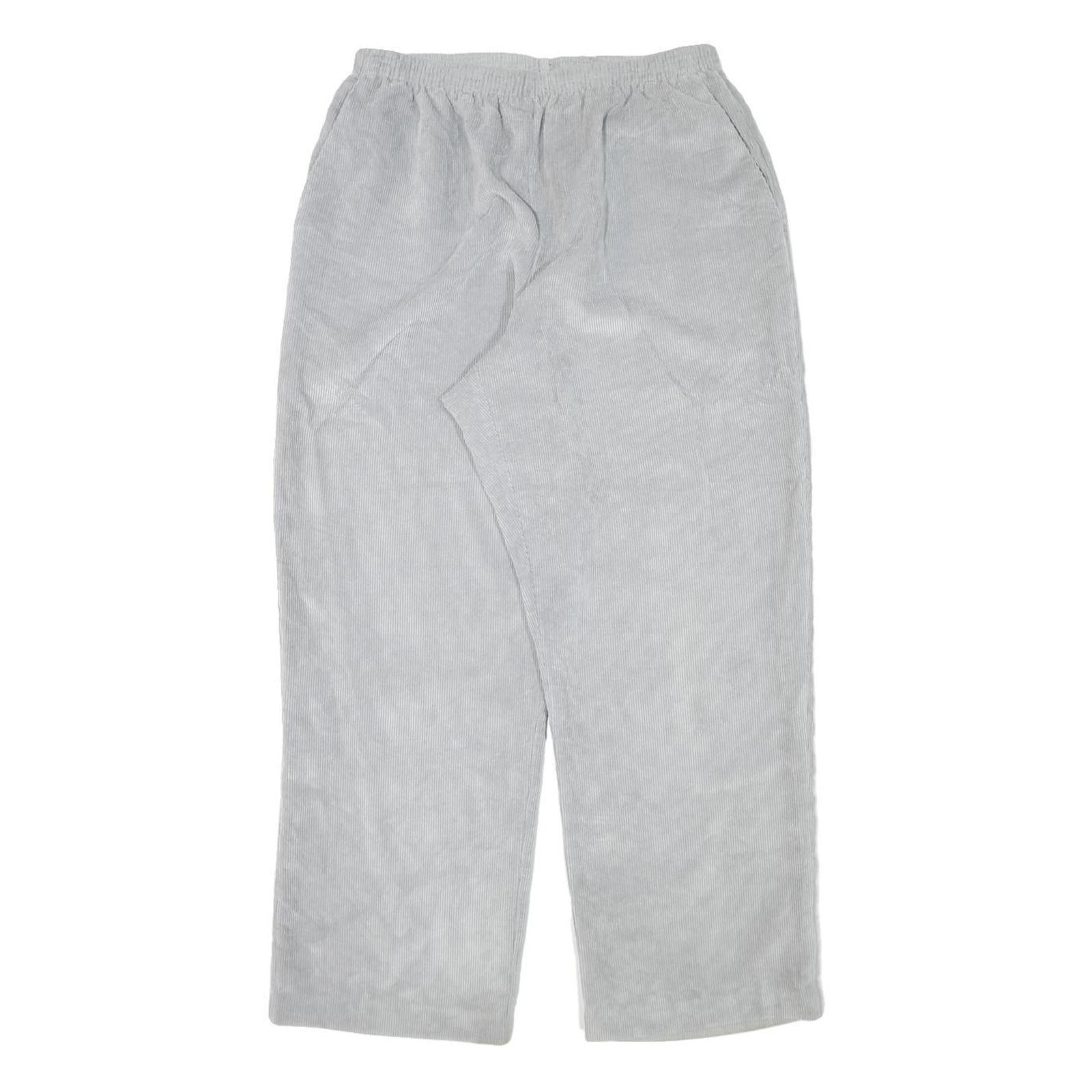 ALFRED DUNNER Womens Cotton Blend Relaxed Light Grey Straight Leg Trousers W28