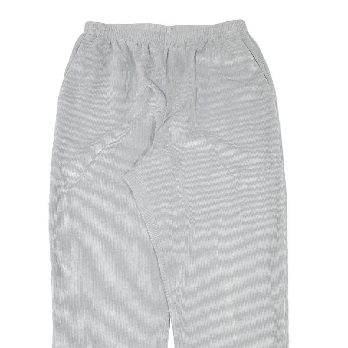 ALFRED DUNNER Womens Cotton Blend Relaxed Light Grey Straight Leg Trousers W28