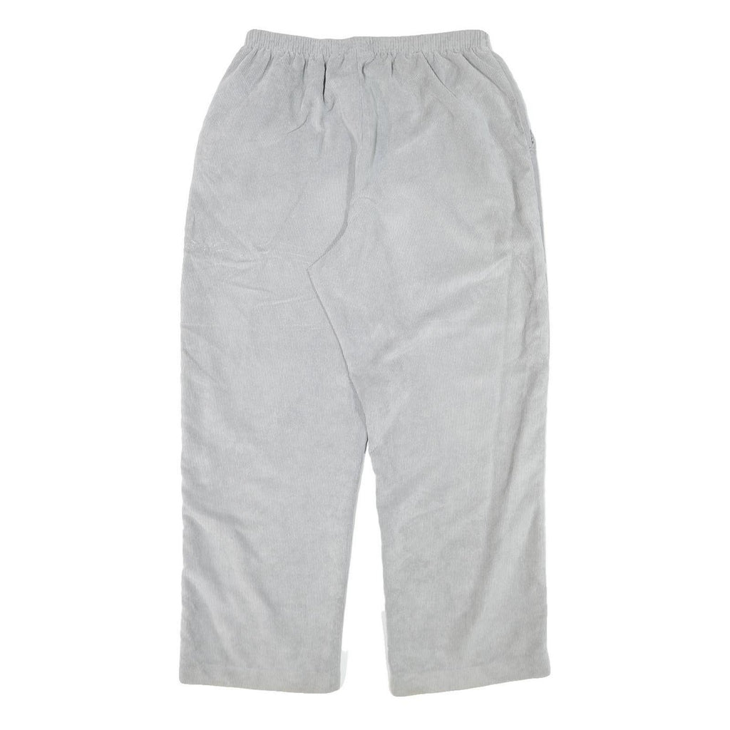 ALFRED DUNNER Womens Cotton Blend Relaxed Light Grey Straight Leg Trousers W28