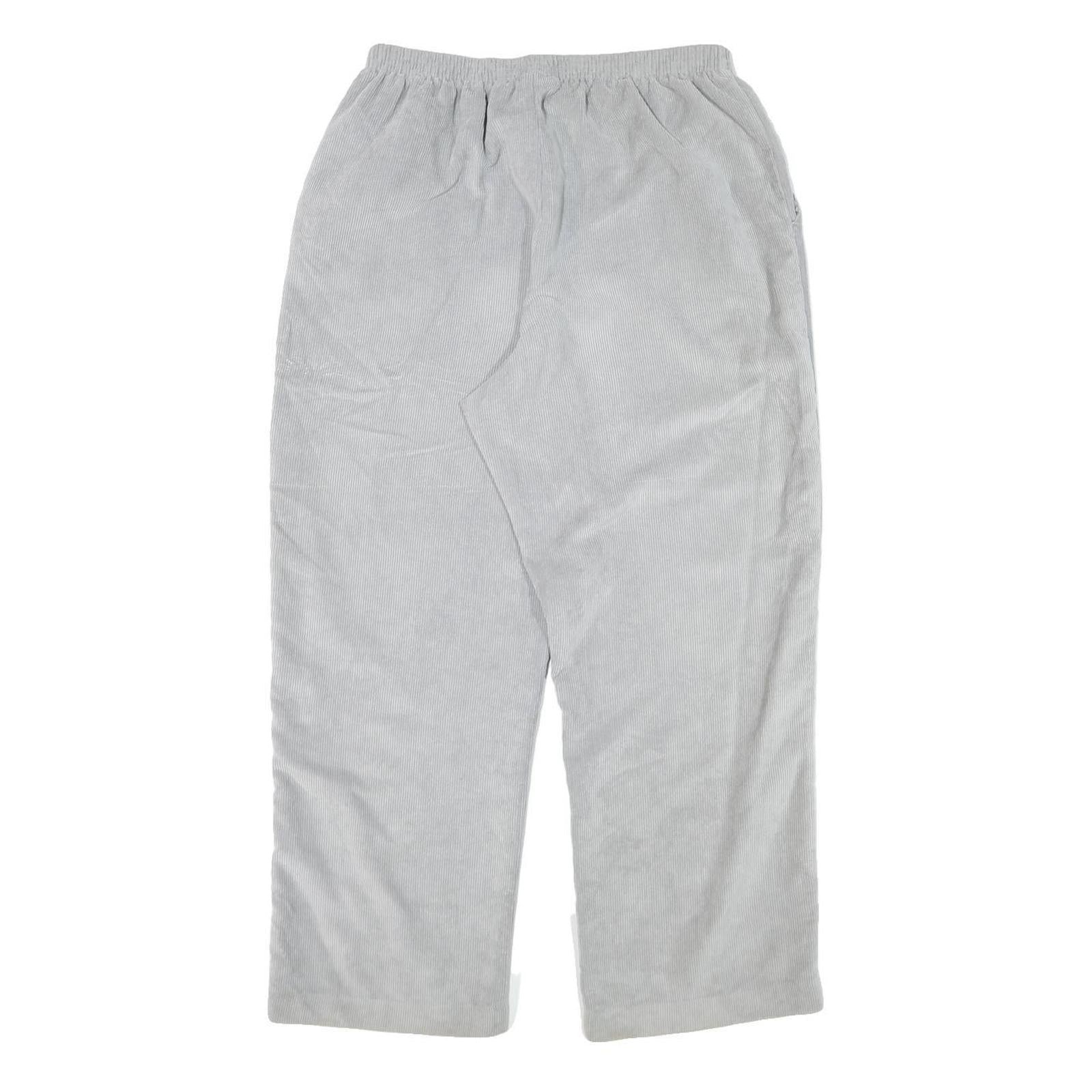 ALFRED DUNNER Womens Cotton Blend Relaxed Light Grey Straight Leg Trousers W28