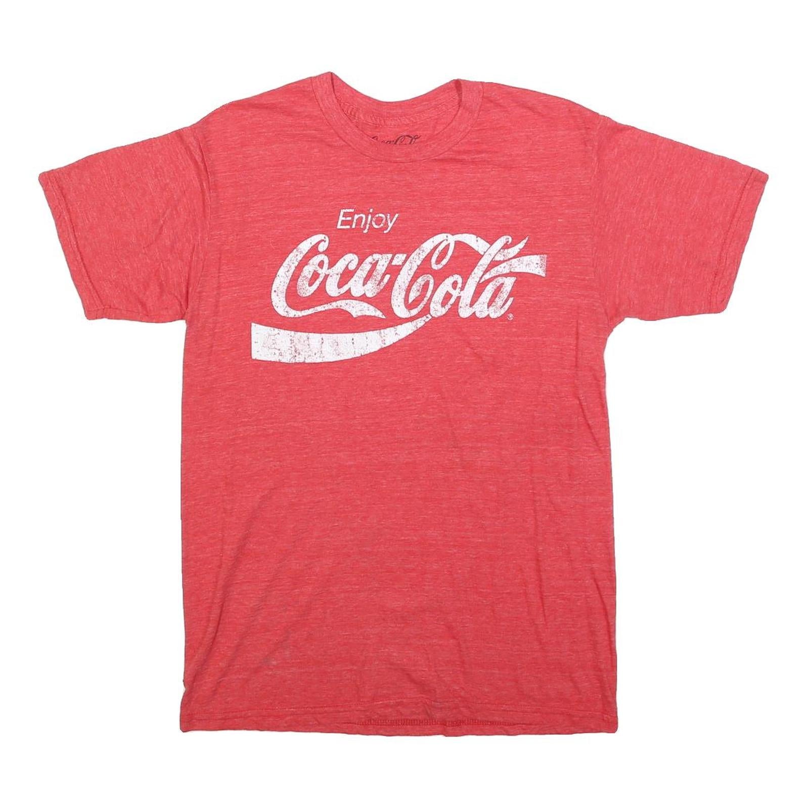 COCA COLA Womens Red Crew Neck Short Sleeve Graphic T-Shirt M Cotton Blend