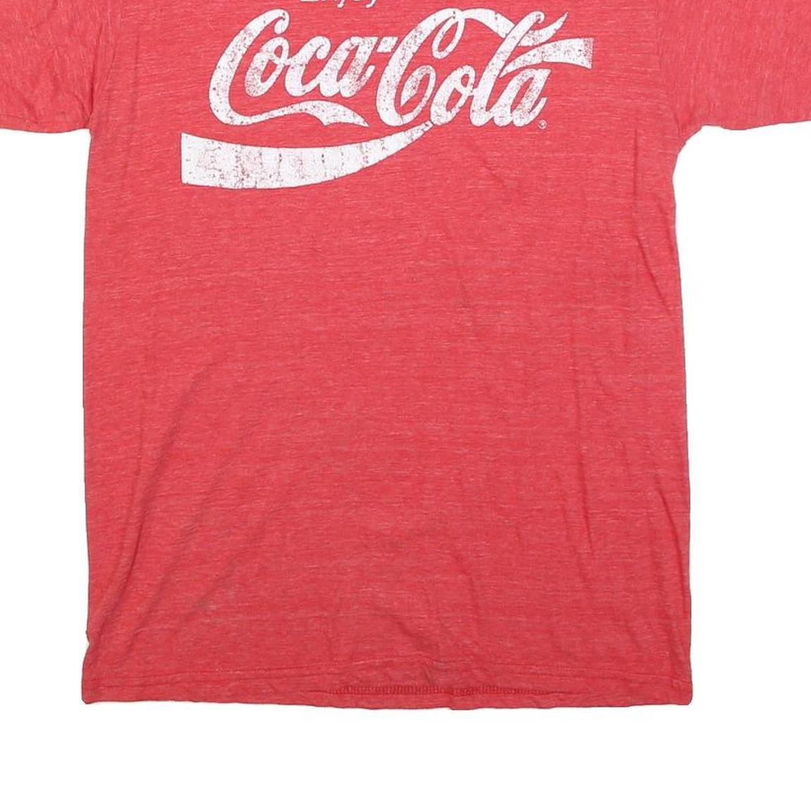 COCA COLA Womens Red Crew Neck Short Sleeve Graphic T-Shirt M Cotton Blend
