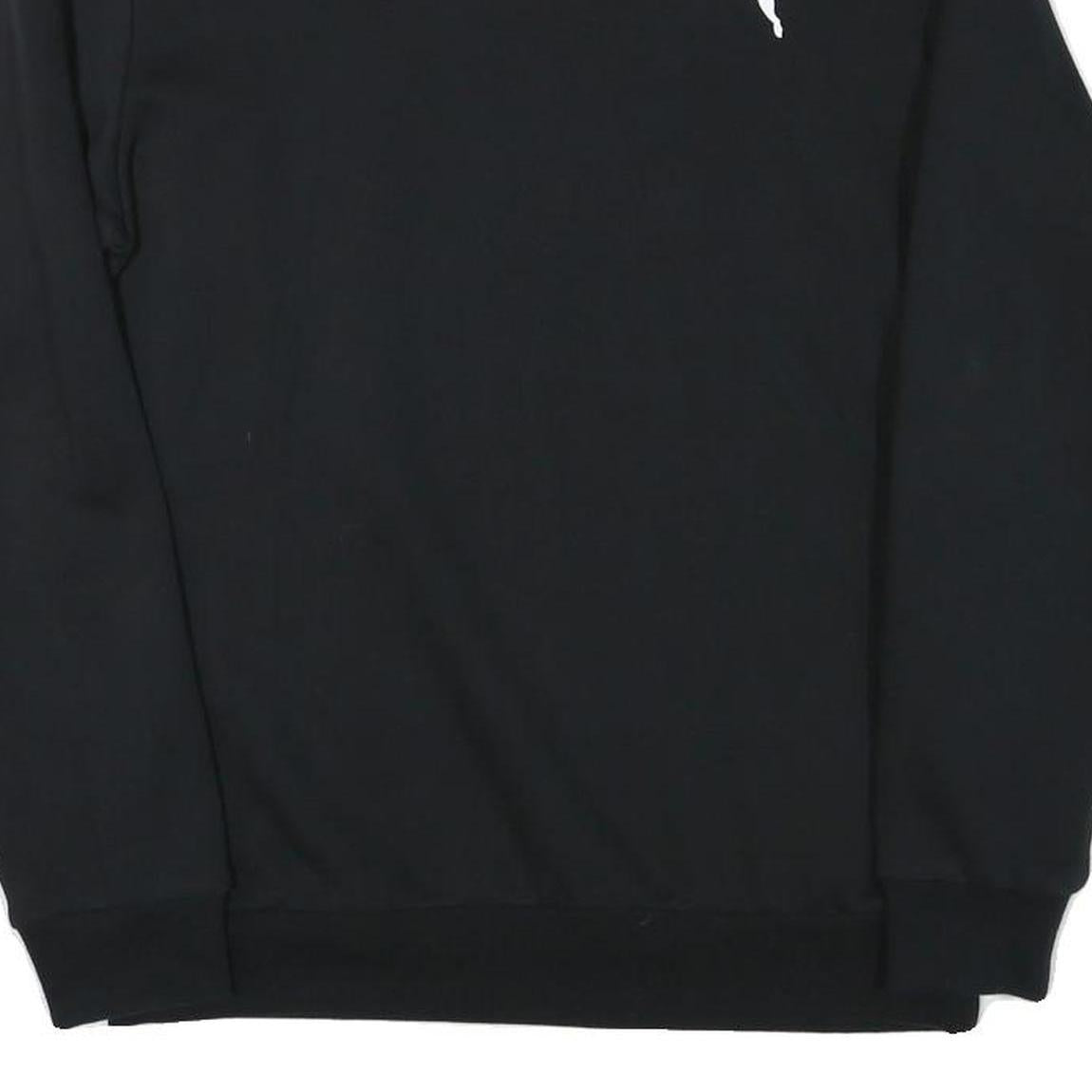 PUMA Mens Black Crew Neck Sweatshirt S Cotton Blend Pullover Logo Casual