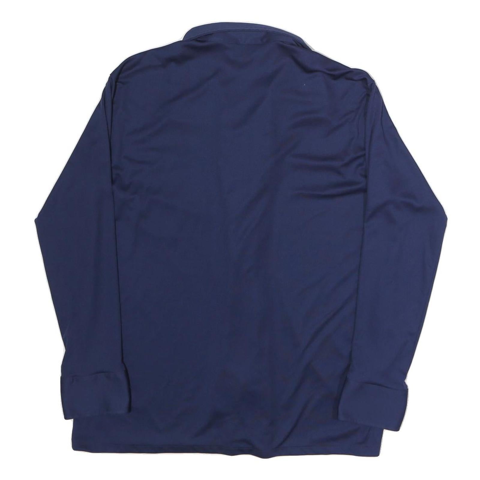 KINGSPORT Mens Blue Shirt L Long Sleeve Point Collar Polyester Blend Comfortable