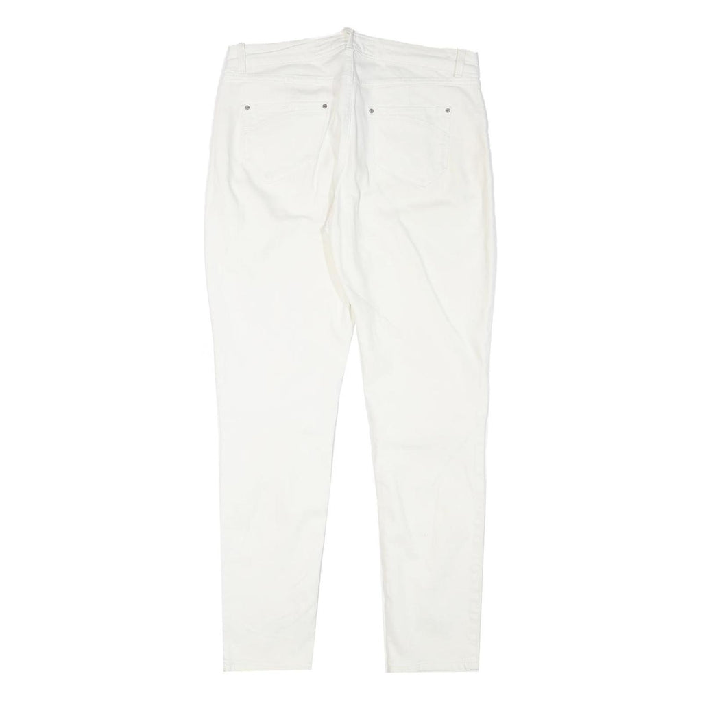KAREN MILLEN Womens Slim White Denim Jeans W31 L28 Zip Closure Stylish