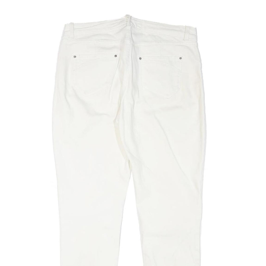 KAREN MILLEN Womens Slim White Denim Jeans W31 L28 Zip Closure Stylish