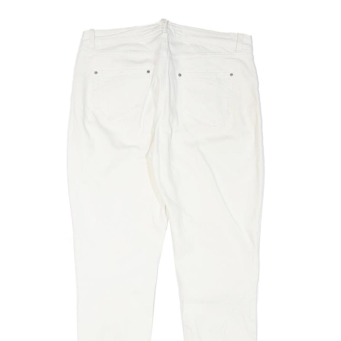 KAREN MILLEN Womens Slim White Denim Jeans W31 L28 Zip Closure Stylish