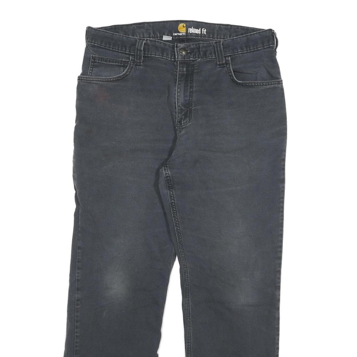 CARHARTT Mens Cotton Blend Black Relaxed Straight Trousers W31 L27 Workwear