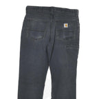 CARHARTT Mens Cotton Blend Black Relaxed Straight Trousers W31 L27 Workwear