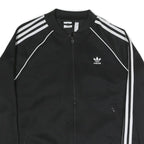ADIDAS ORIGINALS Womens Black & White Sports Track Jacket UK 14 Polyester Blend