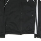 ADIDAS ORIGINALS Womens Black & White Sports Track Jacket UK 14 Polyester Blend