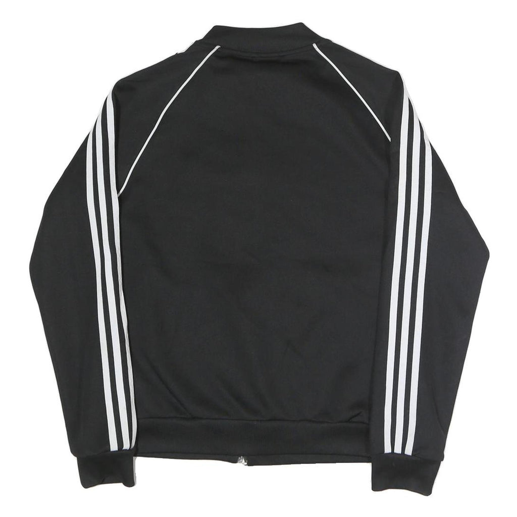 ADIDAS ORIGINALS Womens Black & White Sports Track Jacket UK 14 Polyester Blend