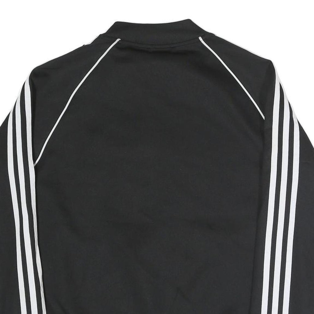 ADIDAS ORIGINALS Womens Black & White Sports Track Jacket UK 14 Polyester Blend