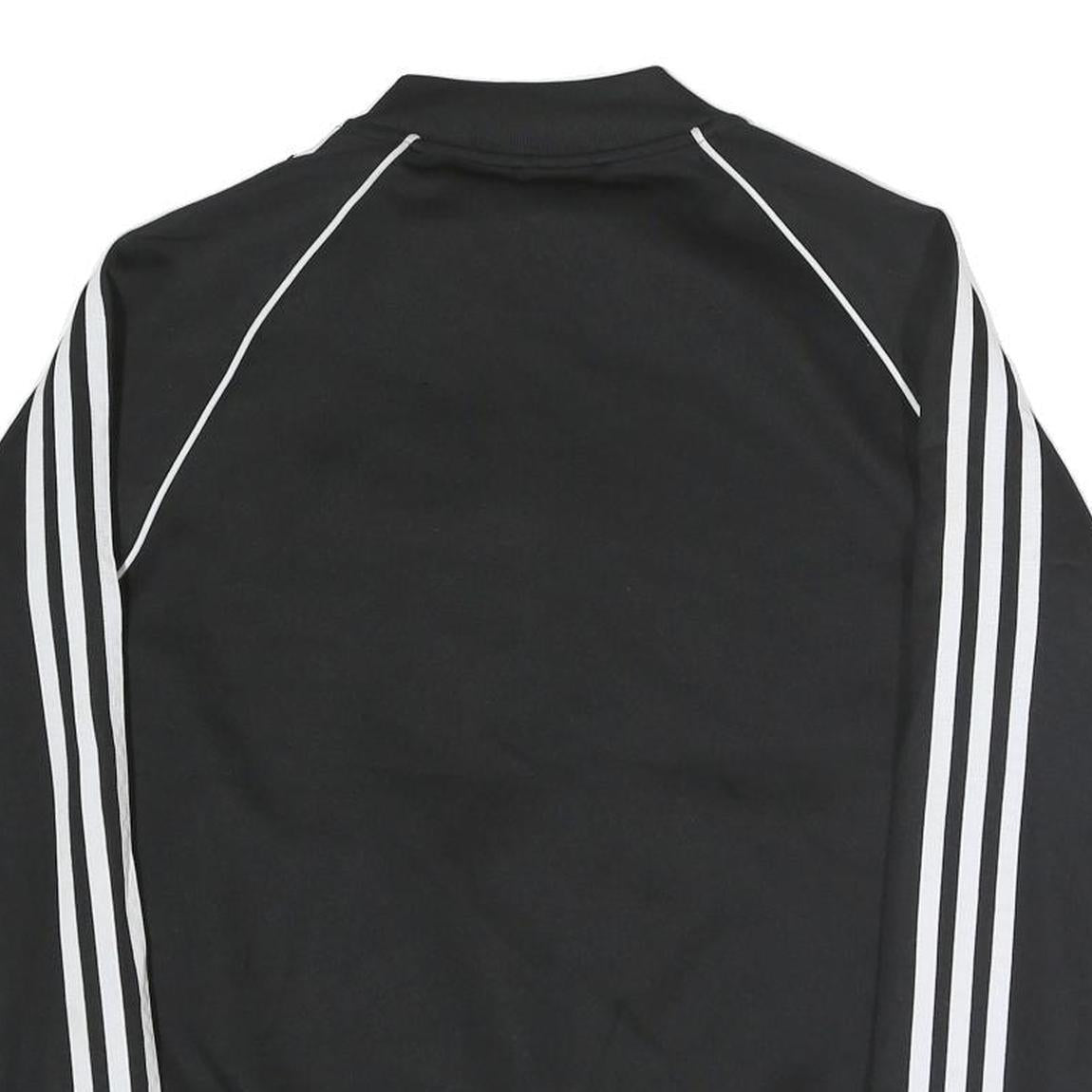 ADIDAS ORIGINALS Womens Black & White Sports Track Jacket UK 14 Polyester Blend