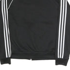 ADIDAS ORIGINALS Womens Black & White Sports Track Jacket UK 14 Polyester Blend