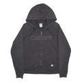 CARHARTT Womens Black Zip Up Hoodie M Logo Embroidered Cotton Blend Casual