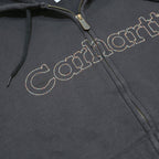CARHARTT Womens Black Zip Up Hoodie M Logo Embroidered Cotton Blend Casual