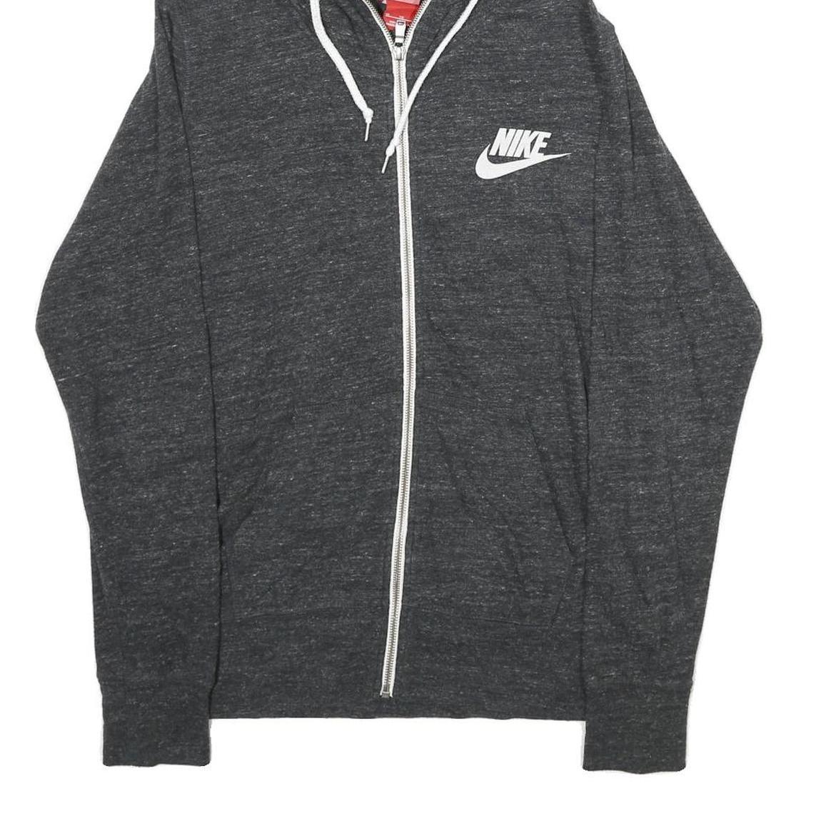 NIKE Womens Charcoal Grey Zip Up Hoodie XL Cotton Blend Casual Sports
