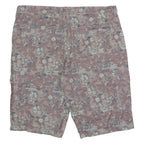 HANBURY Mens Cargo Shorts Brown Floral XL W40