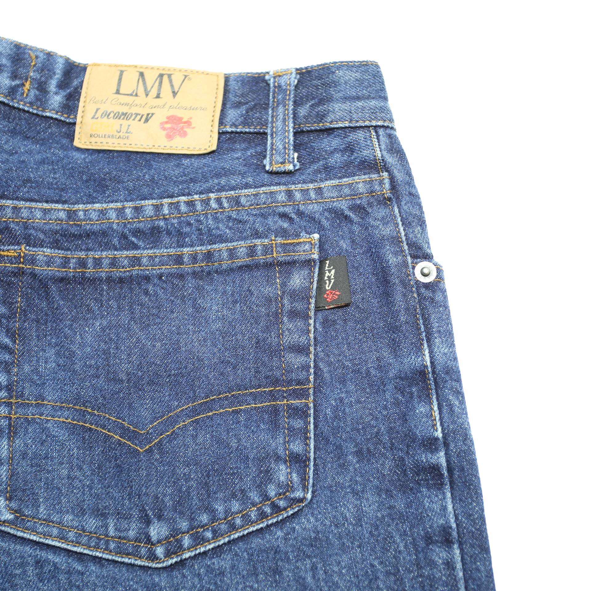 LMV Womens Jeans Blue Relaxed Flared Denim Medium W30 L31 Classic Style